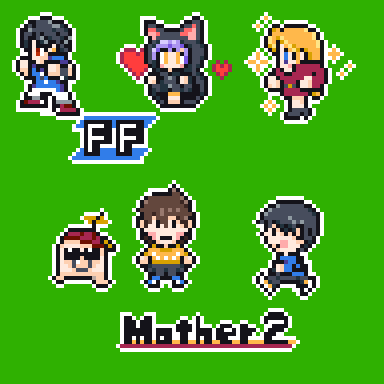 ゲーム風ドット絵のイラスト描きます FF、Mother2の様なドット絵のイラストを制作します イメージ1