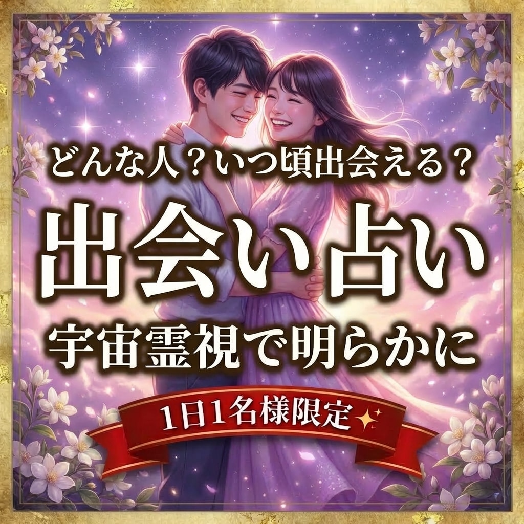 初回限定＊出会い占い霊視であなたを出会わせます いつ頃出会える？どんな人？出会う時期は？マチアプ,婚活など イメージ1