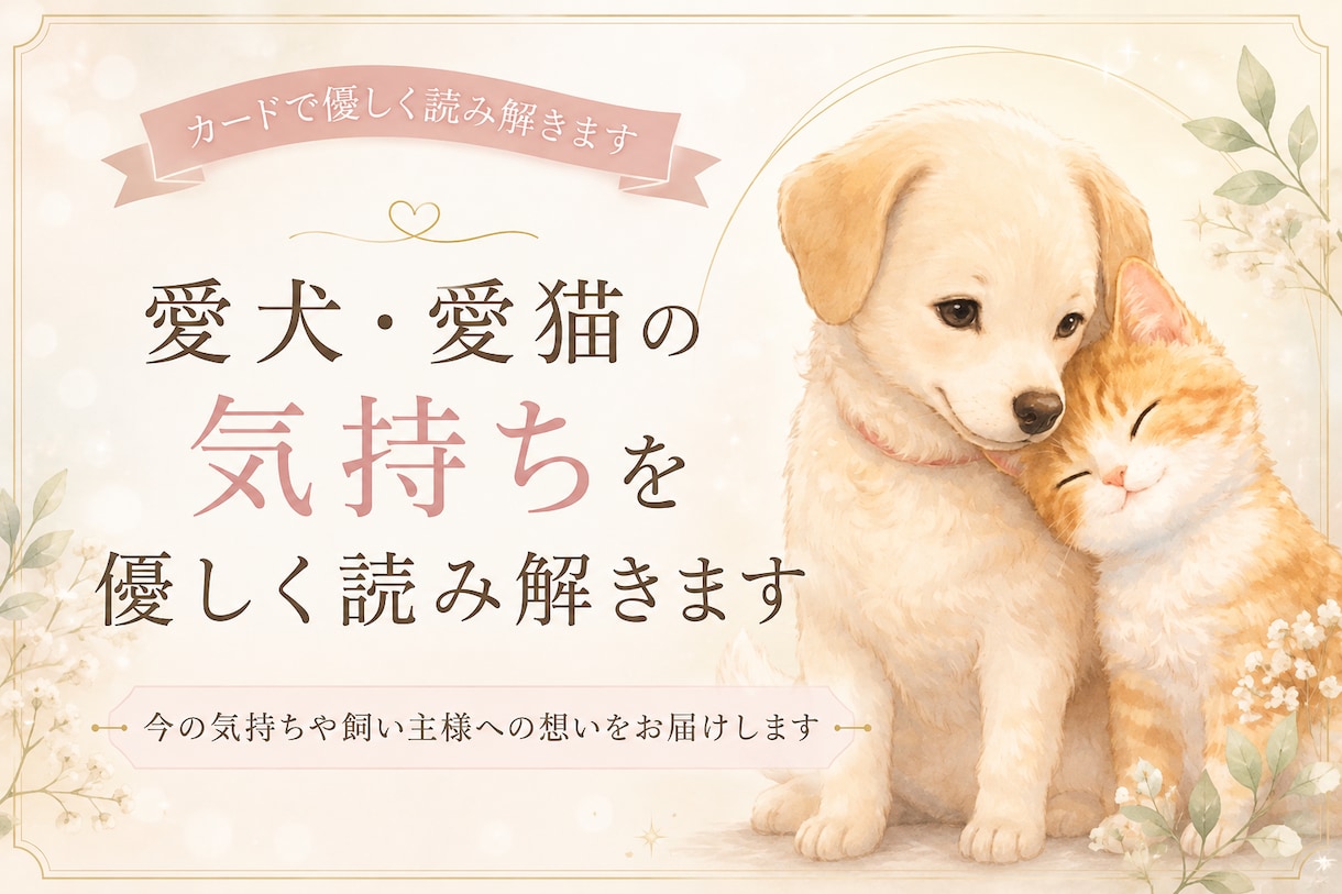 愛犬・愛猫の気持ちをカードで優しく読み解きます 今の気持ちや飼い主様への想いを丁寧にお届けします イメージ1