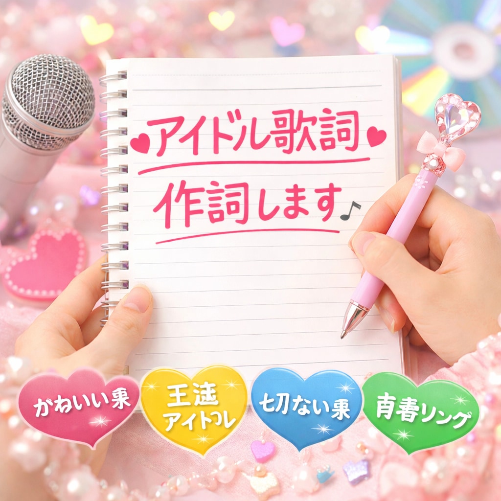 低価格でアイドルソング作詞します グループイメージに合わせてアイドル楽曲を作詞します イメージ1