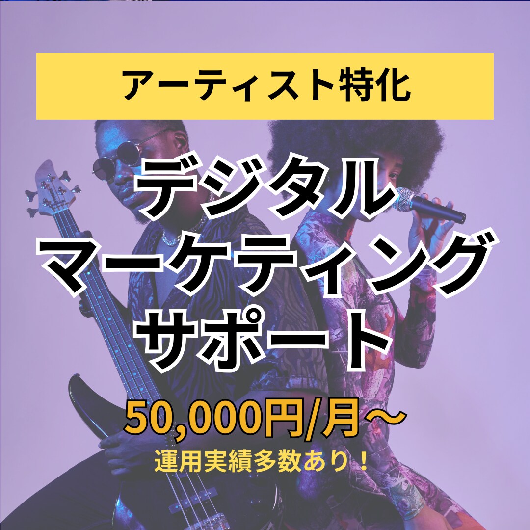 アーティストのデジタルマーケティング代行します マーケティング戦略/SNS運用はお任せください！ イメージ1