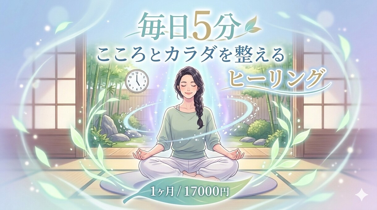 1ヶ月、毎日5分の遠隔ヒーリングで整えます ​忙しいあなたのための5分習慣。心と体の乱れを整えます。 イメージ1