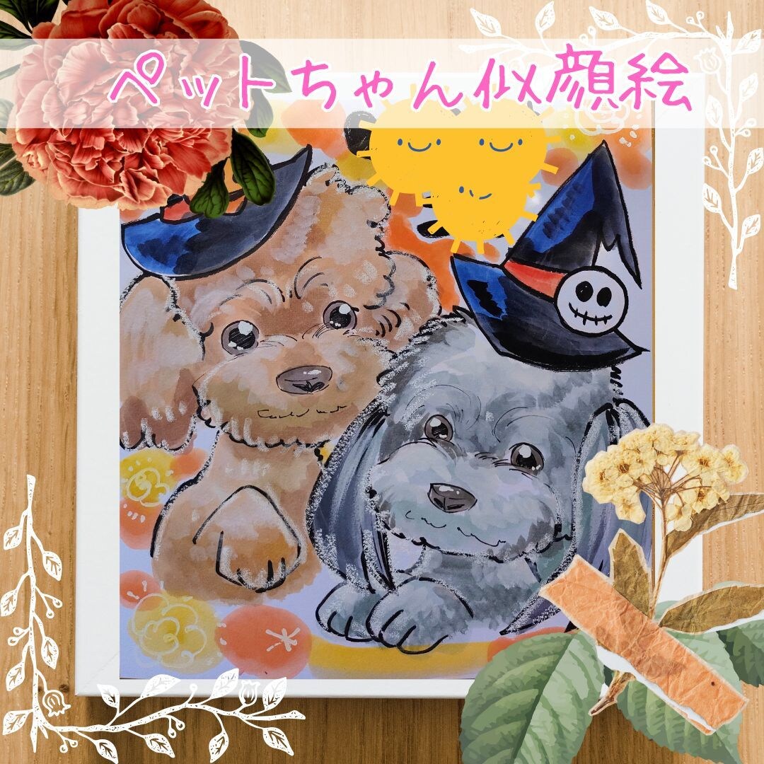 天使の一枚！ペットちゃん用似顔絵描きます 家族の一員、かわいいペットちゃんの似顔絵をお届けいたします イメージ1