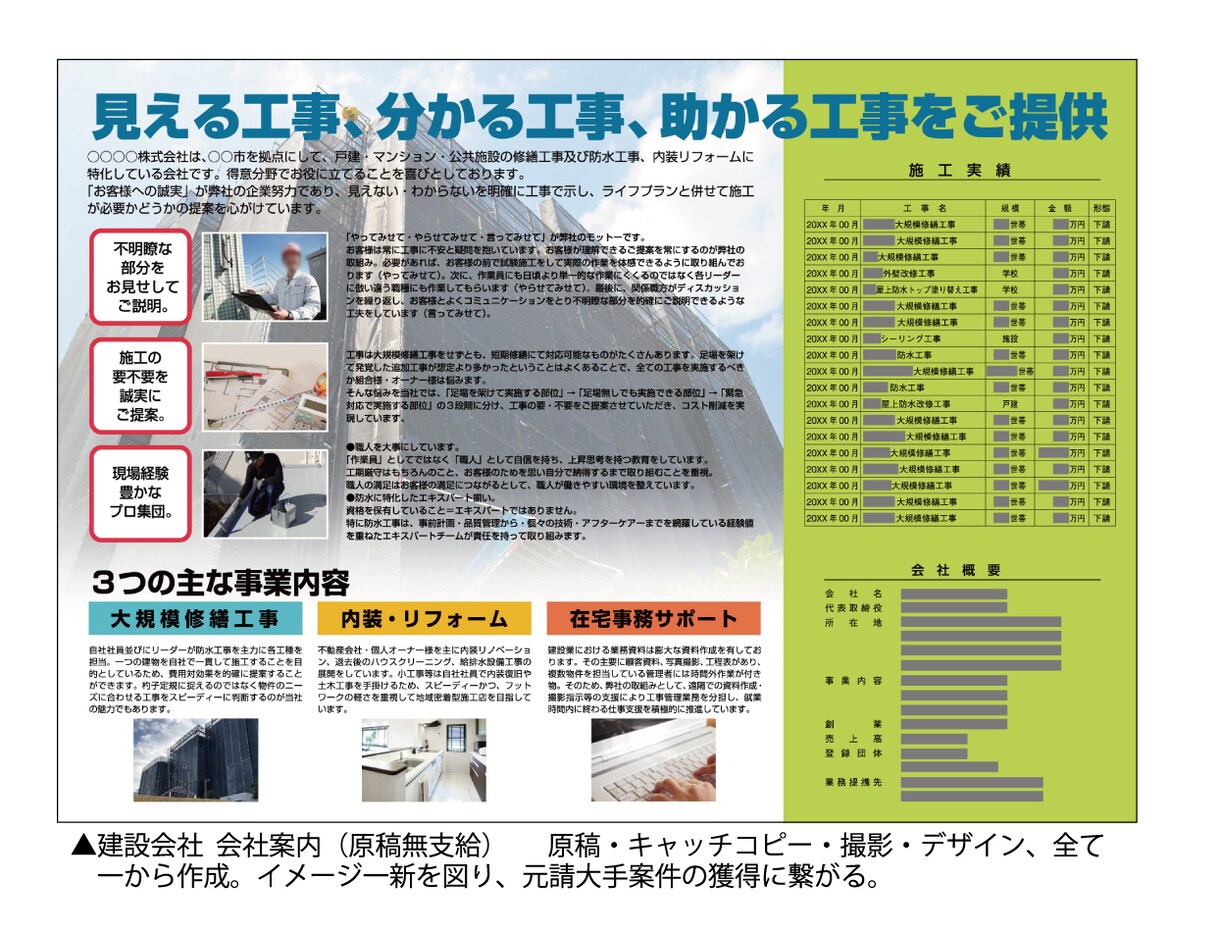 チラシ・パンフレット・会社案内、丁寧に作ります 〔A4一律1万円〕 急がない方へ　お得にプロの仕上がりを イメージ2