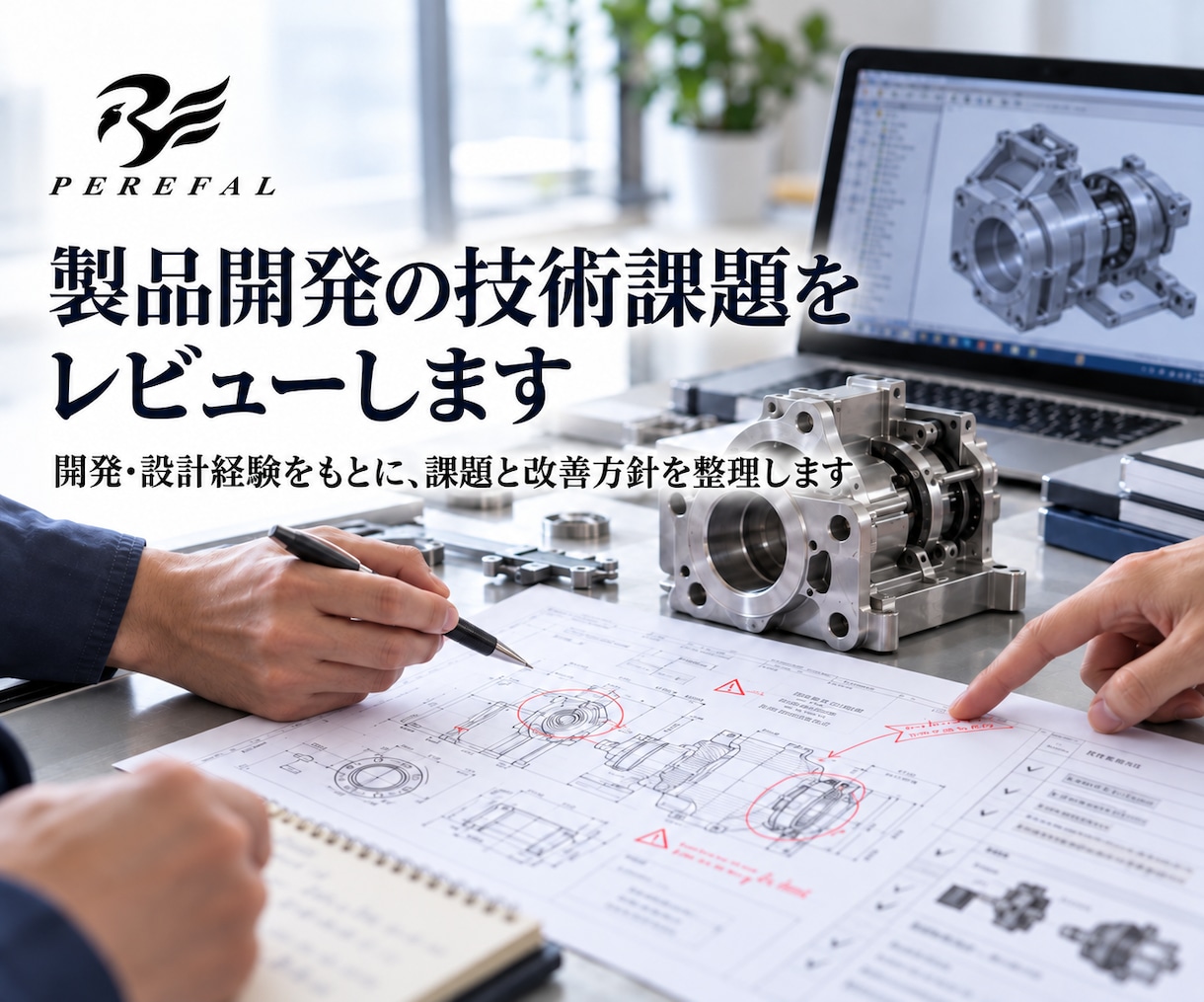 製品開発の技術課題をレビューします 開発・設計経験をもとに、課題と改善方針を整理します イメージ1