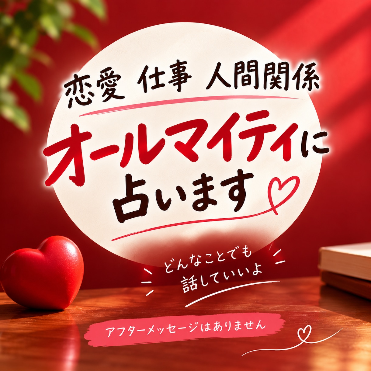 恋愛、仕事、人間関係などオールマイティに視ます アフターメッセージがないためにリーズナブルになっております イメージ1