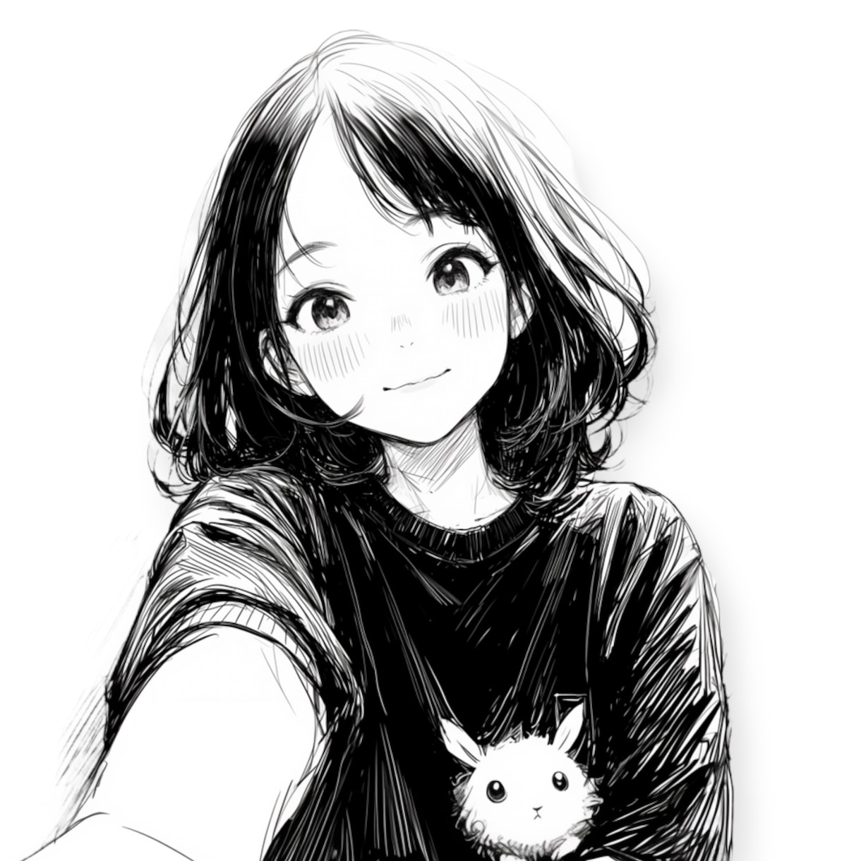 魅了されるスケッチ風タッチのアイコンを作成します SNS、ゲーム、LINEなどにどうぞ！男性キャラもOKです！ イメージ4