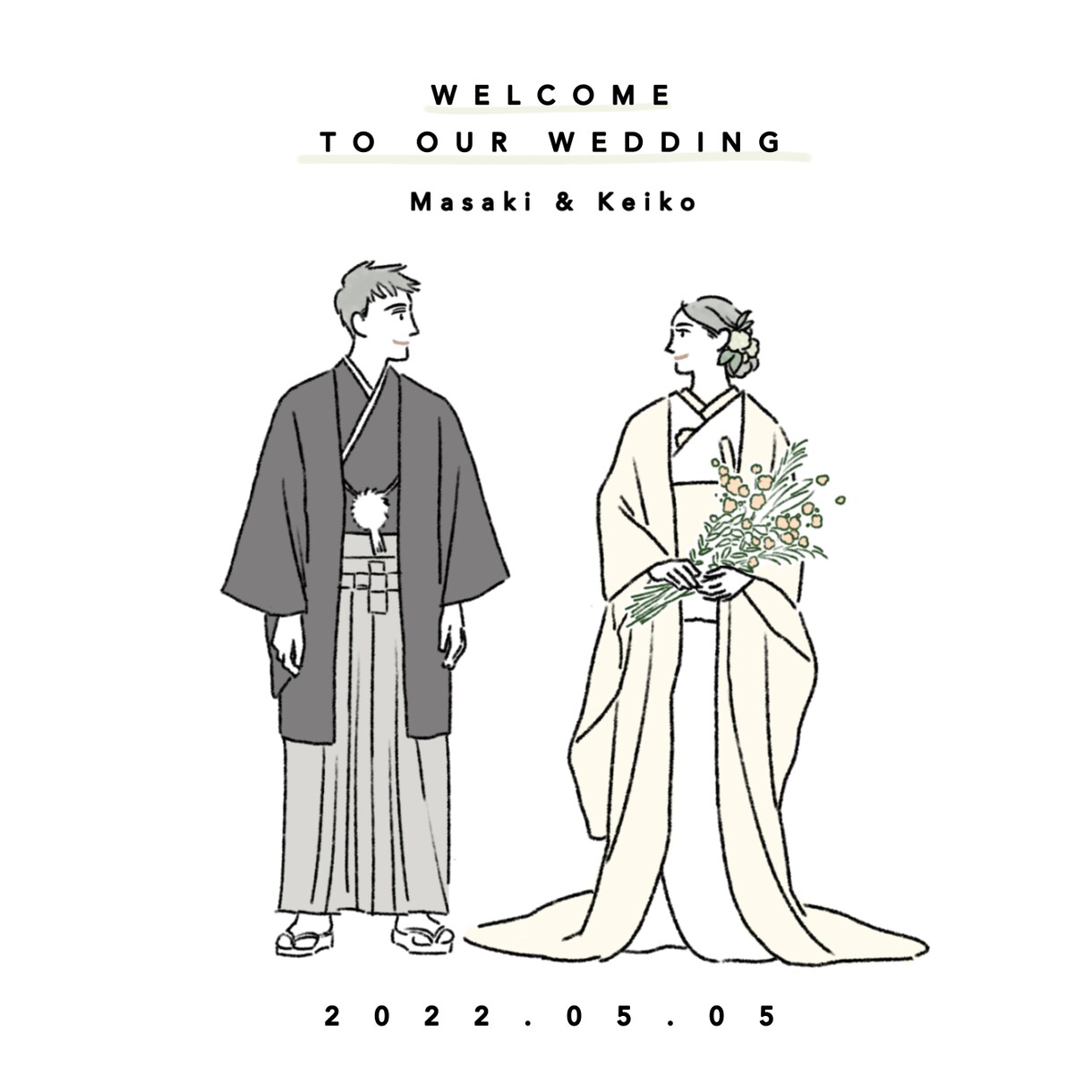 即対応！ゆるシンプルなおしゃれ似顔絵描きます 大切な方へのお祝い・ウェディング・記念のプレゼントにも イメージ9
