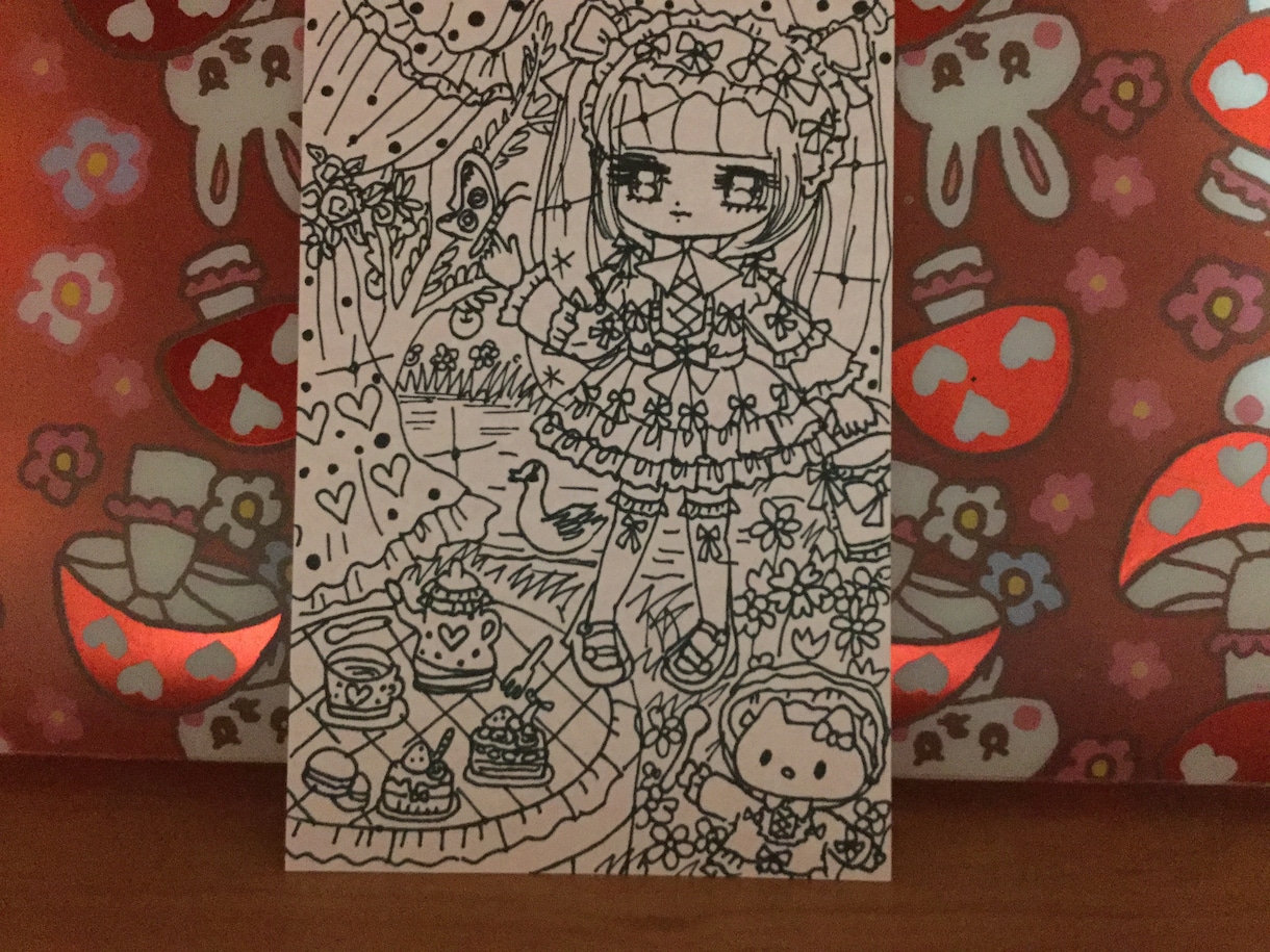 ゴスロリ系少女描きます 手描き♡ゴシックロリータ少女ハンドメイドイラスト♥︎ イメージ1