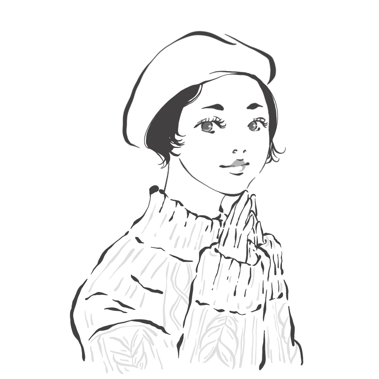 モノクロで洗練された女性イラスト描きます 同じ雰囲気で似顔絵も◎SNSアイコンや名刺に是非！ イメージ2