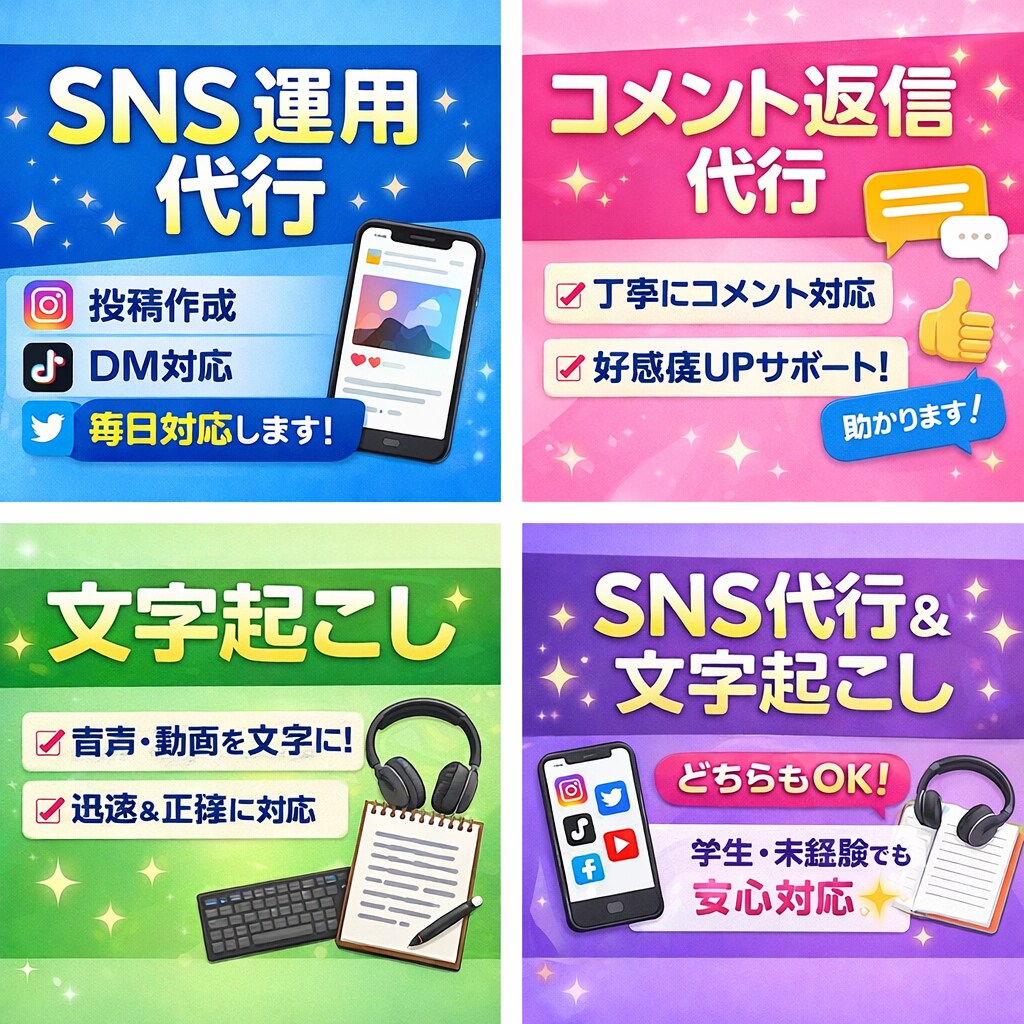 Instagram投稿・コメント返信します 丁寧に代行します【学生・毎日対応】 イメージ1