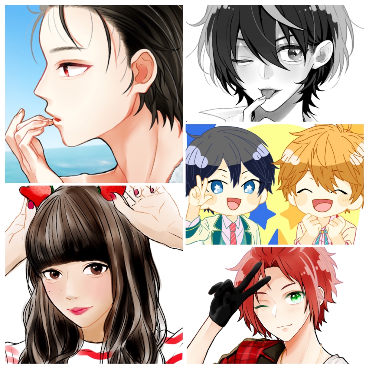 可愛い・かっこいいイラストお描きします SNSのアイコン・ヘッダー、待ち受け、1枚絵などなど！！ イメージ2
