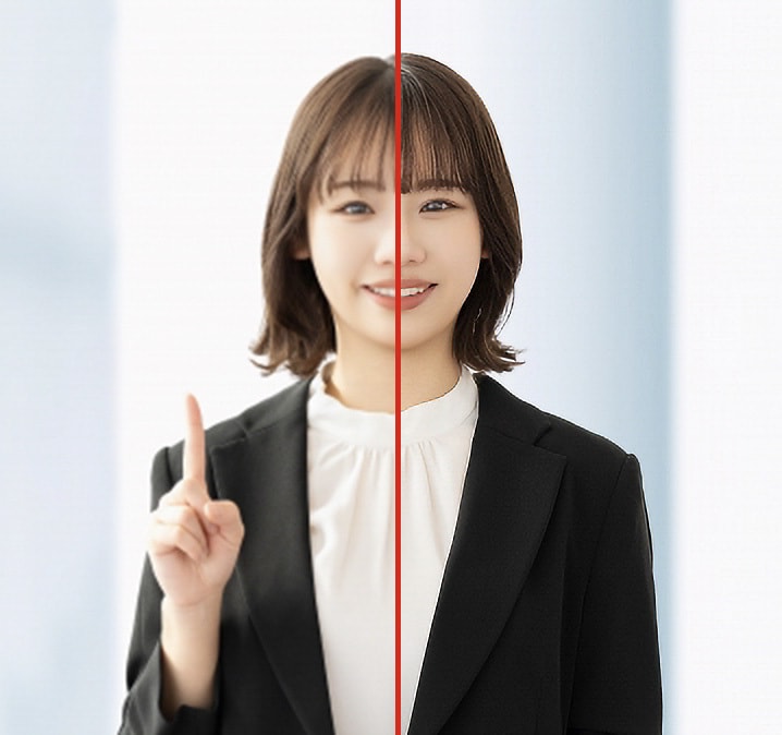 大切な写真をプロが高解像度画像に強化します 総面積４倍に拡大し、シャープネス機能でドットを目立たなくする イメージ1