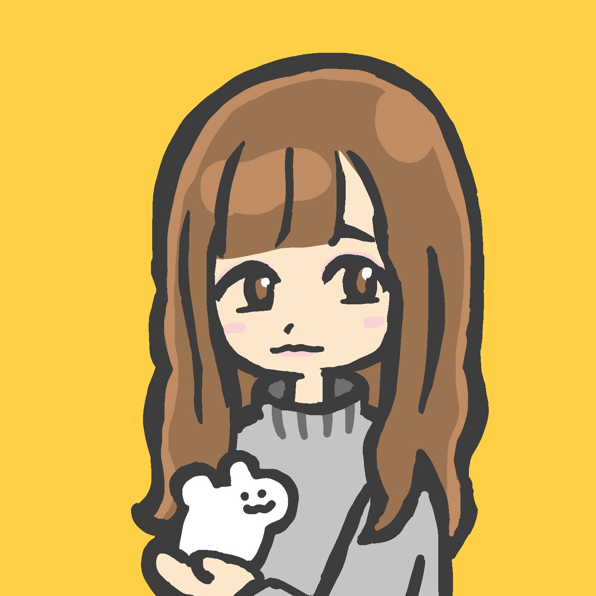 SNSアイコンに使えるにがおえ描きます ゆるキャラと一緒にシンプルでかわいいにがおえかきますよ イメージ3