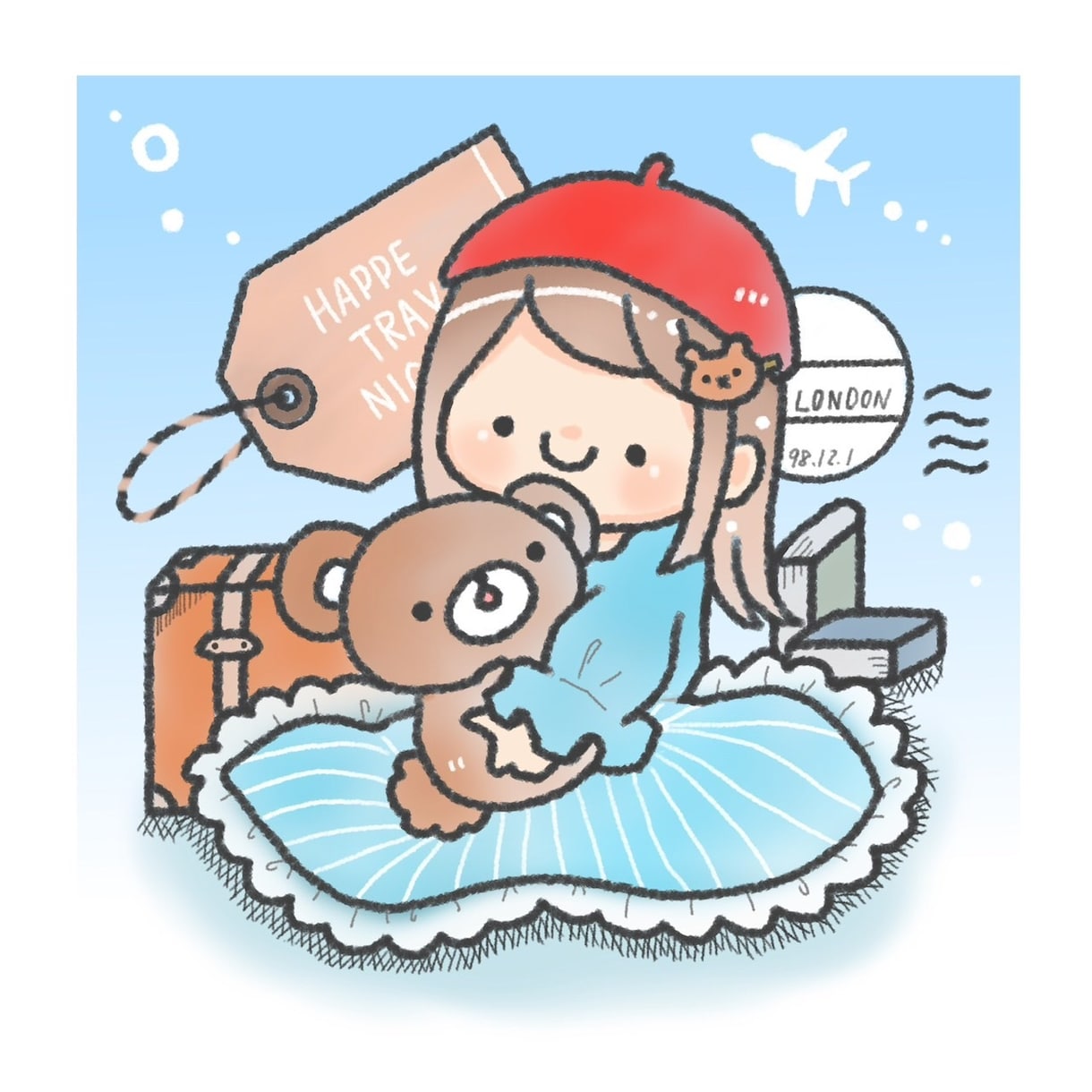 好感度UP！SNS・ブログ使えるイラスト描きます ふわもこタッチ！人物や動物の可愛い癒しイラストが得意です イメージ5