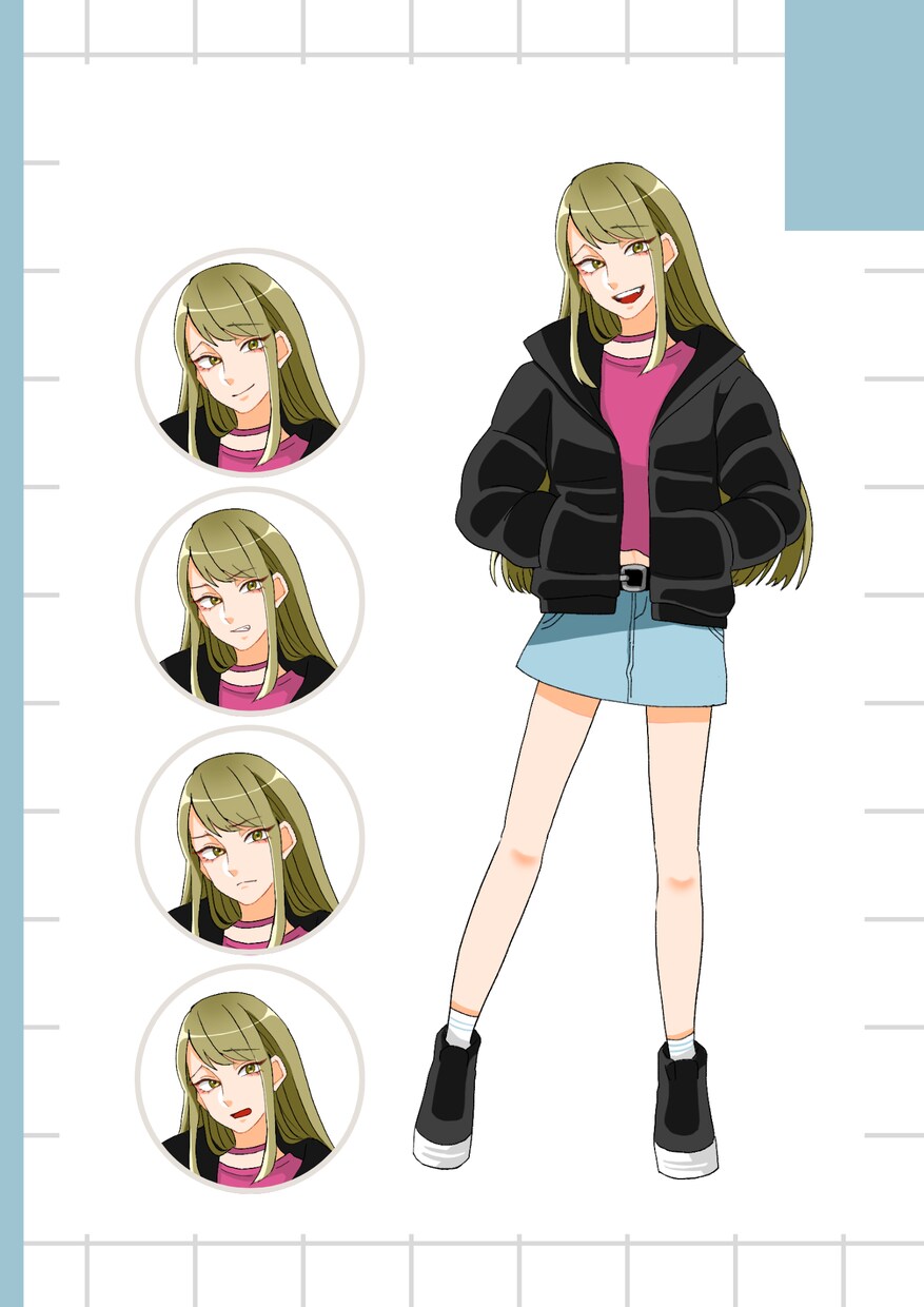 ギャル風女子【表情差分5種類】立ち絵販売します 商用可・ギャル風女子の立ち絵販売します【表情差分5種類】 イメージ1