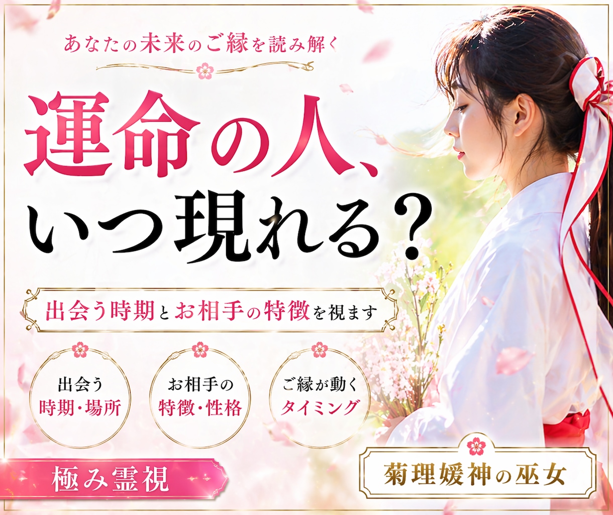 運命の人との出会い♡【長文恋愛霊視鑑定】で占います 結婚時期/ツインレイ/あなたを好きな人/強制縁結び/復縁/ イメージ2