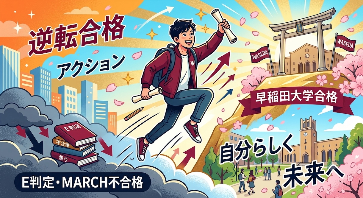 現役早稲田生がリアルな受験戦略・勉強相談に乗ります E判定・MARCH不合格の僕だから教える早稲田逆転合格リアル イメージ1
