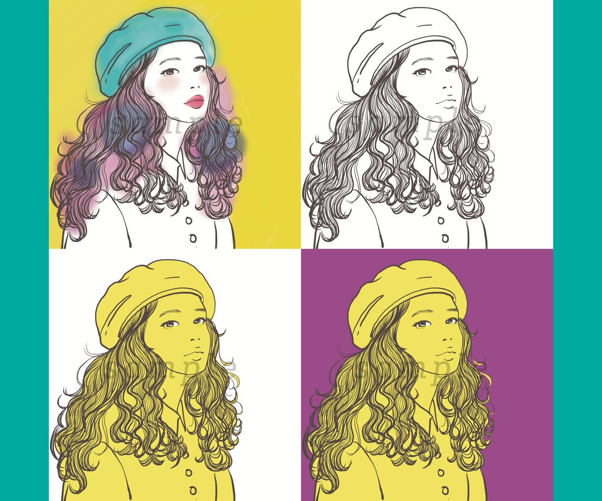 おしゃれでスタイリッシュなアイコンイラスト描きます 素敵イラスト★モノクロ・カラフルふんわり仕上げ★お任せ下さい イメージ5