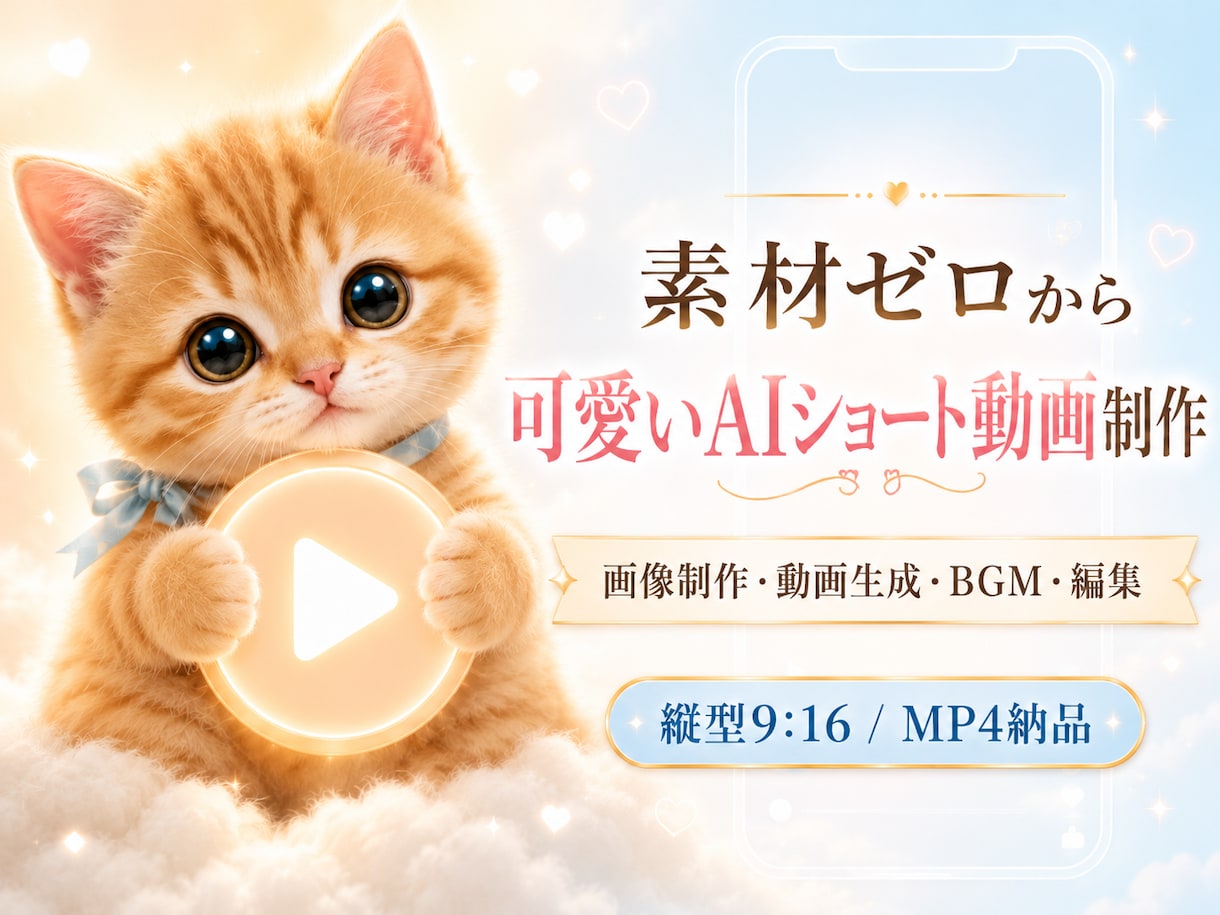 素材ゼロから可愛いAI動画を制作します 企画・写真風画像・動画生成・編集まで一括対応 イメージ1