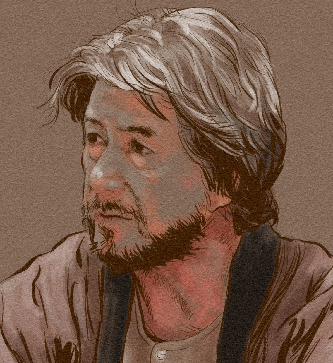キャンバスのような質感のある似顔絵を描きます シックで温かみのある落ち着いたイラストをどうぞ。 イメージ2