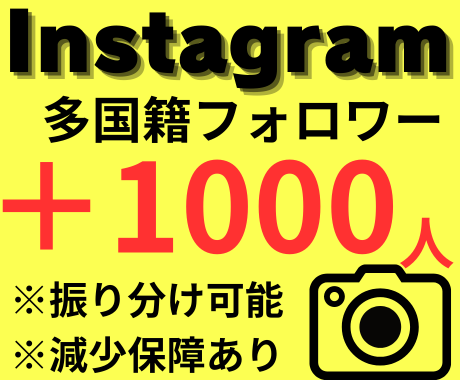 Instagramのフォロワーを増やします Instagaram振り分け可能/減少保証付き イメージ1