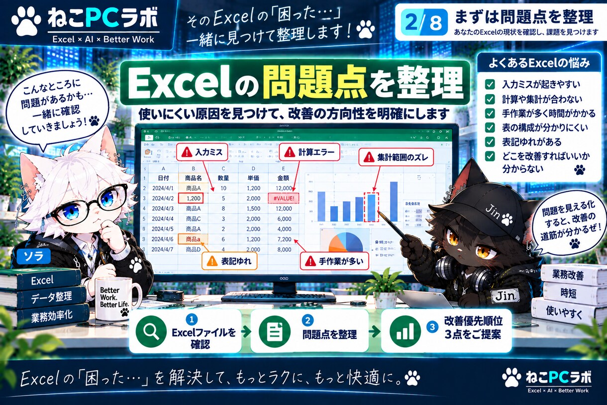 Excelの数式・集計の困りごとを1つ修正します 合計が合わない・数式エラー・参照ずれなど小さな修正に対応 イメージ3