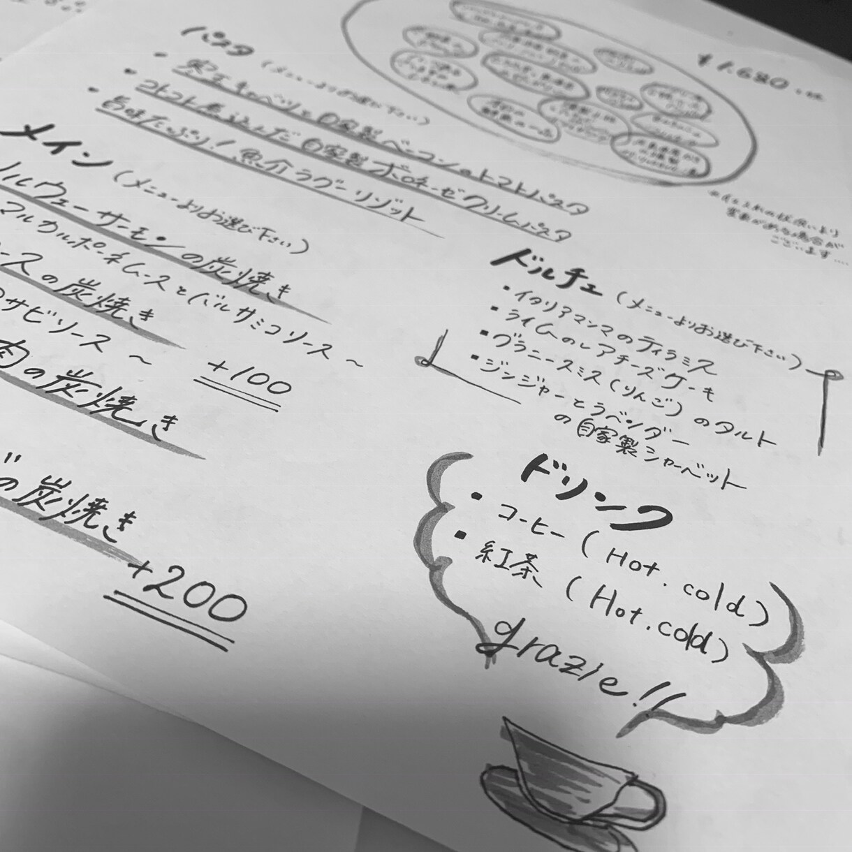 手書きのメニューでお店らしさを大切に描きます 飲食のメニューは手書きの良さで変わります。 イメージ4