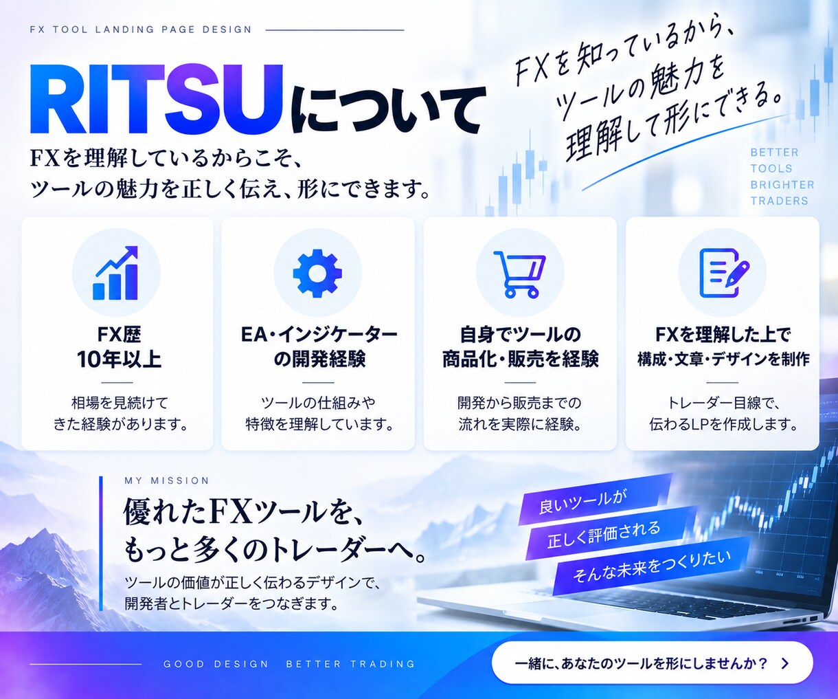 EA・インジケーター販売用のLPを制作します FXを知る制作者が、構成・文章・デザインまでまとめて制作 イメージ5