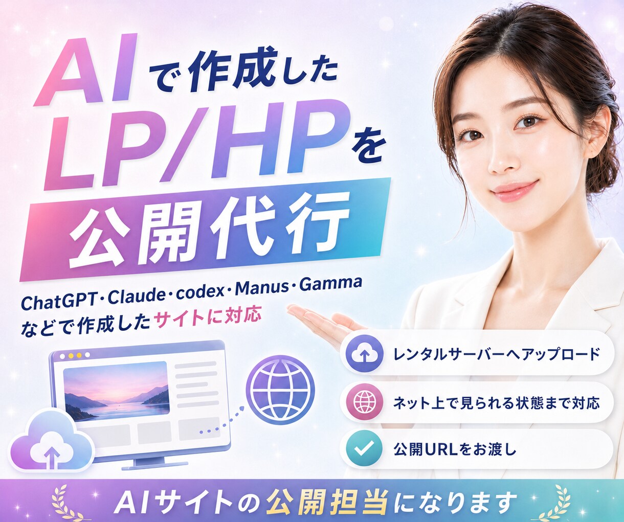 AIが生成したLP/HPをネット公開します AIのバイブコーディングのサイトを公開できず困っている人へ イメージ5