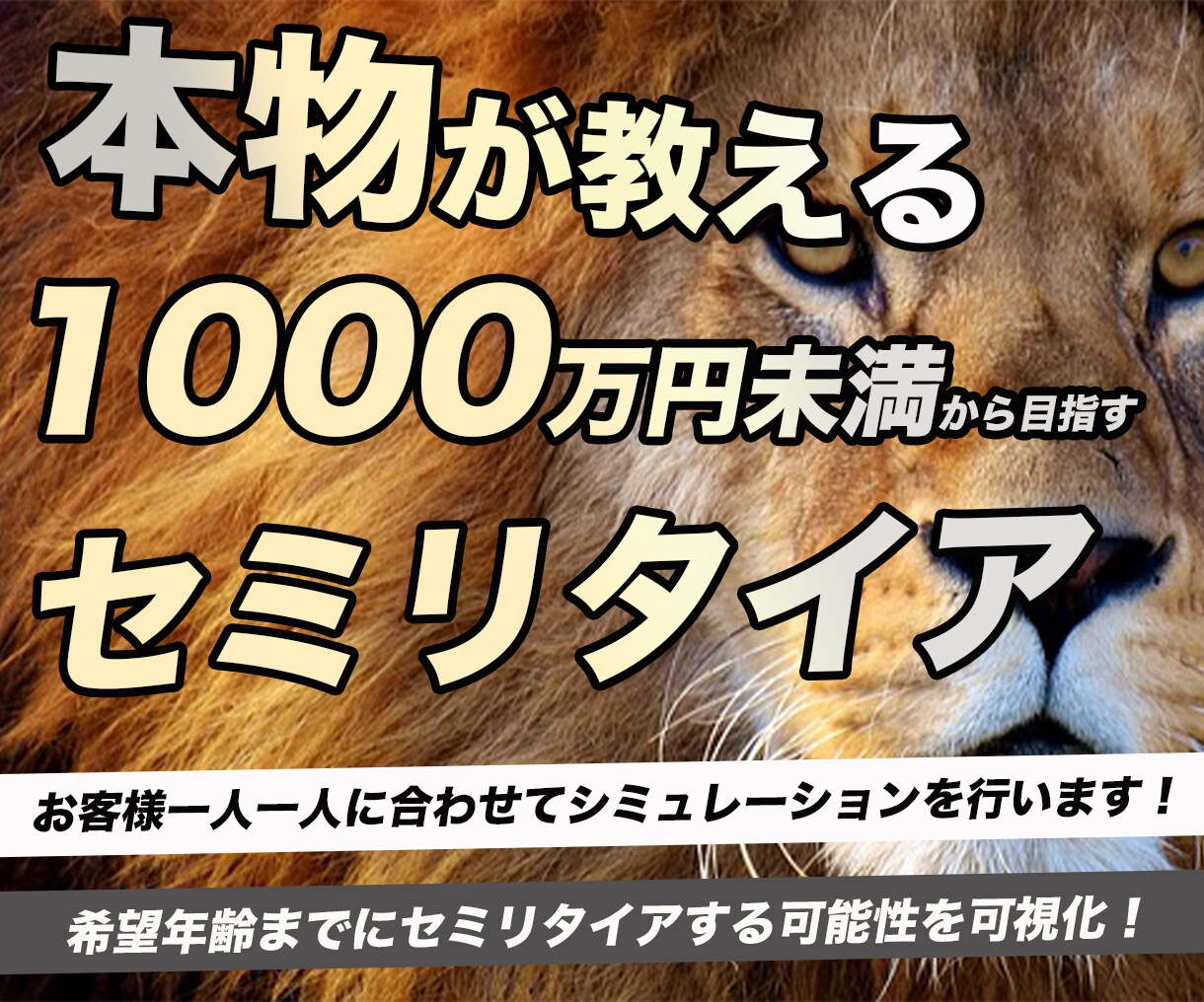 セミリタイアするための課題をレポートにまとめます 【金融資産1000万円未満の方限定】データをもとに詳細診断！ イメージ1
