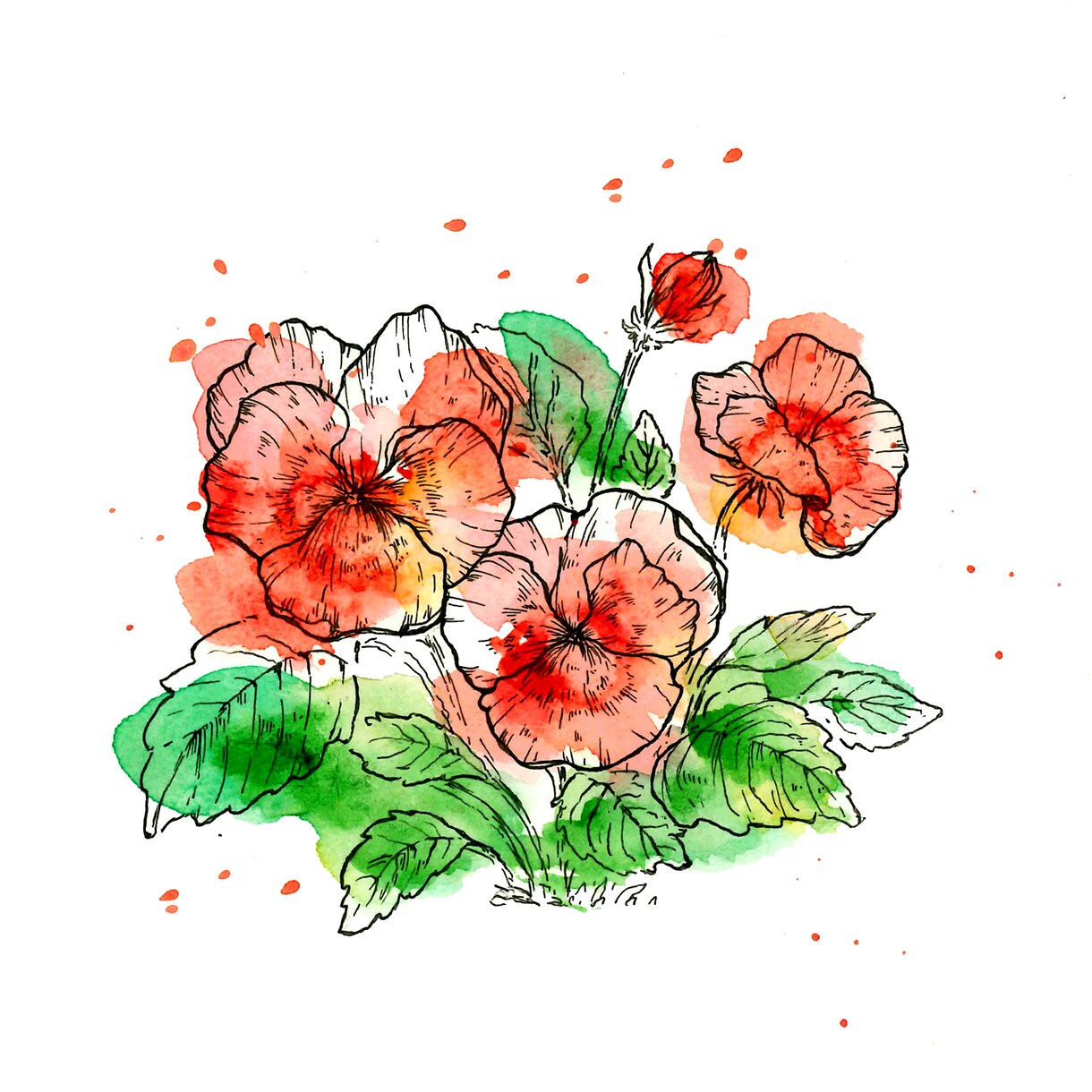 誕生花やお好きなお花の絵を描きます あなたに、大切な誰かに、世界に一枚だけの特別なお花を。 イメージ10