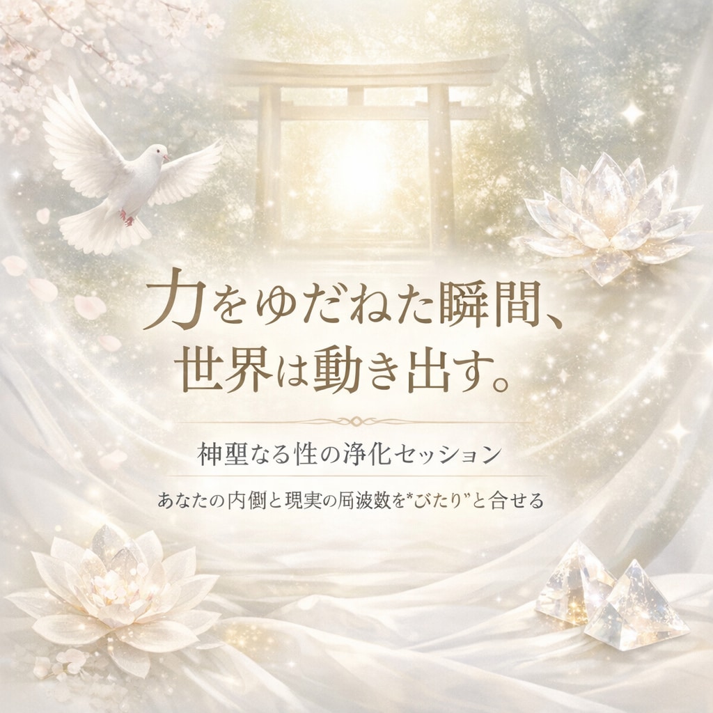 神聖なる性の扉が開くとき、現実は静かに動き出します 貴方にまとわりついた不要なネガティブを神様の御前で浄化します イメージ1