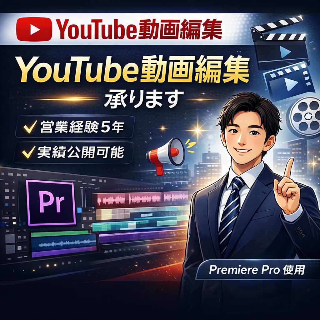 5月まで限定！5千円！！動画編集承ります 営業経験5年｜伝わるYouTube動画編集 イメージ1