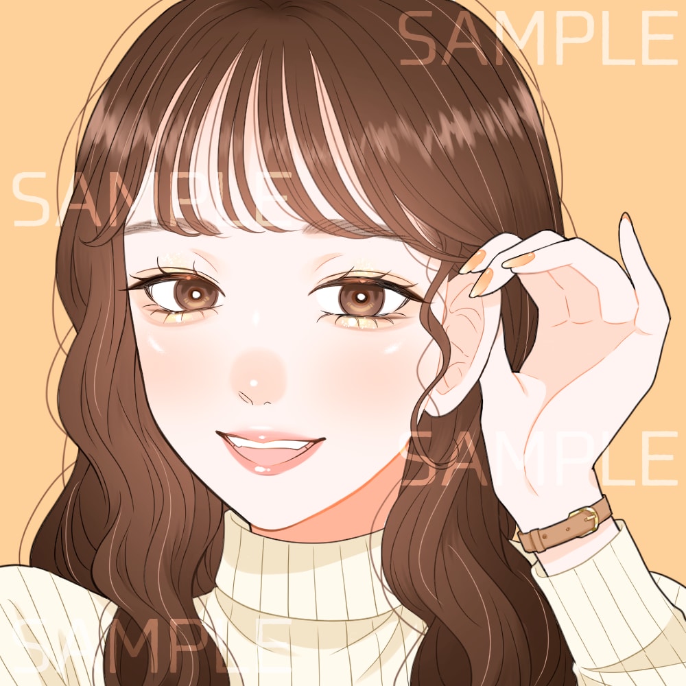 商用可！メイクにこだわった可愛いアイコン描きます あなたのアイコンをキラキラ可愛くメイクアップ♡ イメージ7