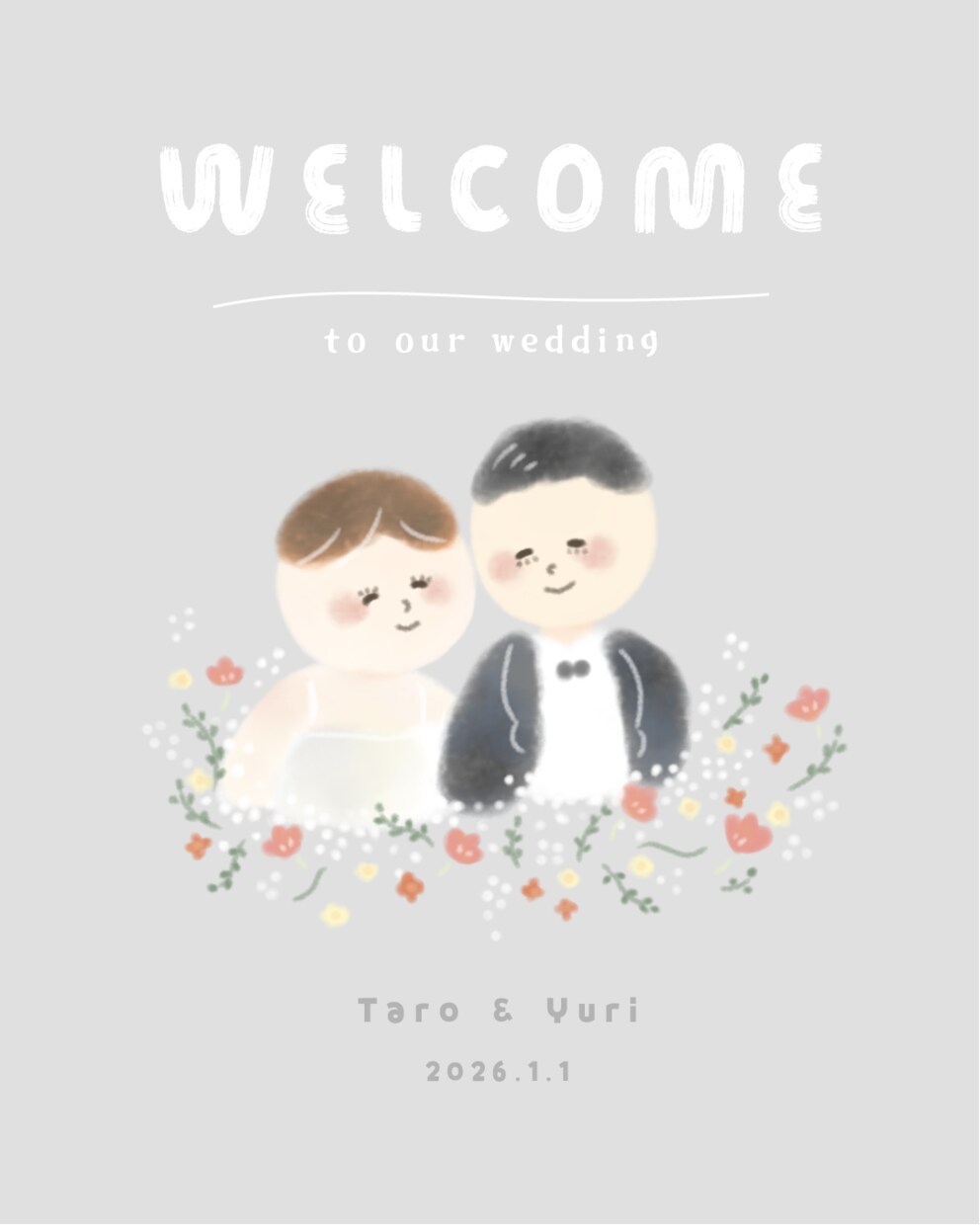 結婚式やウェルカムボードの似顔絵イラスト描きます 結婚式・ウェルカムボード・プレゼント・お祝いなど イメージ7