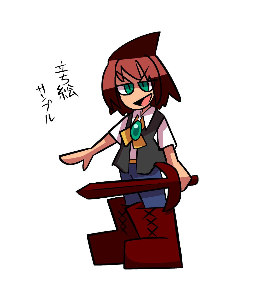 トゥーン風のアイコン＆立ち絵描きます かっこよさがある少し暗めなイラストです イメージ3