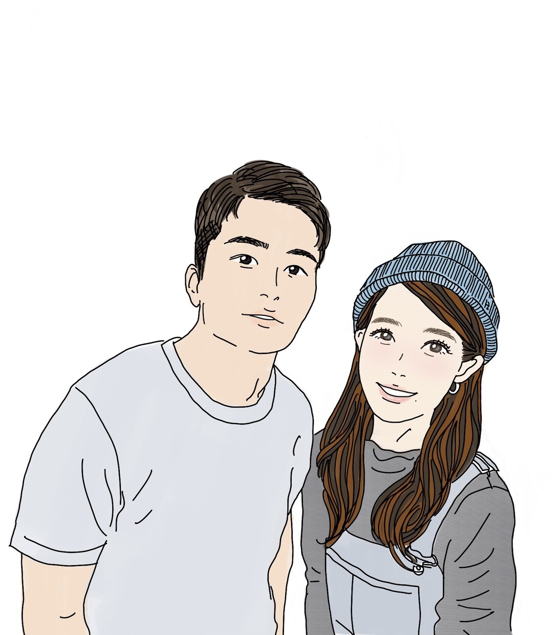 写真を元に温かみのある可愛い似顔絵を描きます お気に入りの写真をほっこり可愛いイラストにします♡ イメージ2
