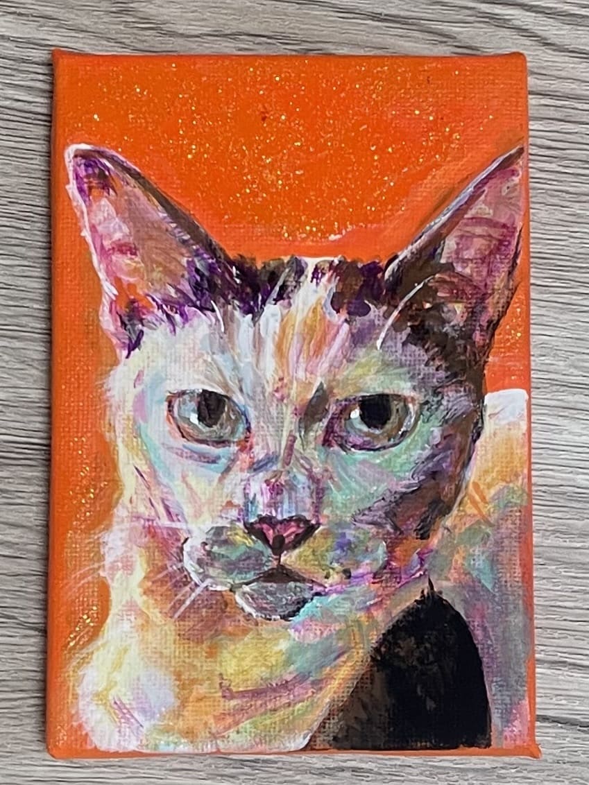 油彩画　ペット・ご家族の似顔絵を色鮮やかに描きます 自由な色彩で、愛するペットやご家族を鮮やかに表現します！ イメージ2