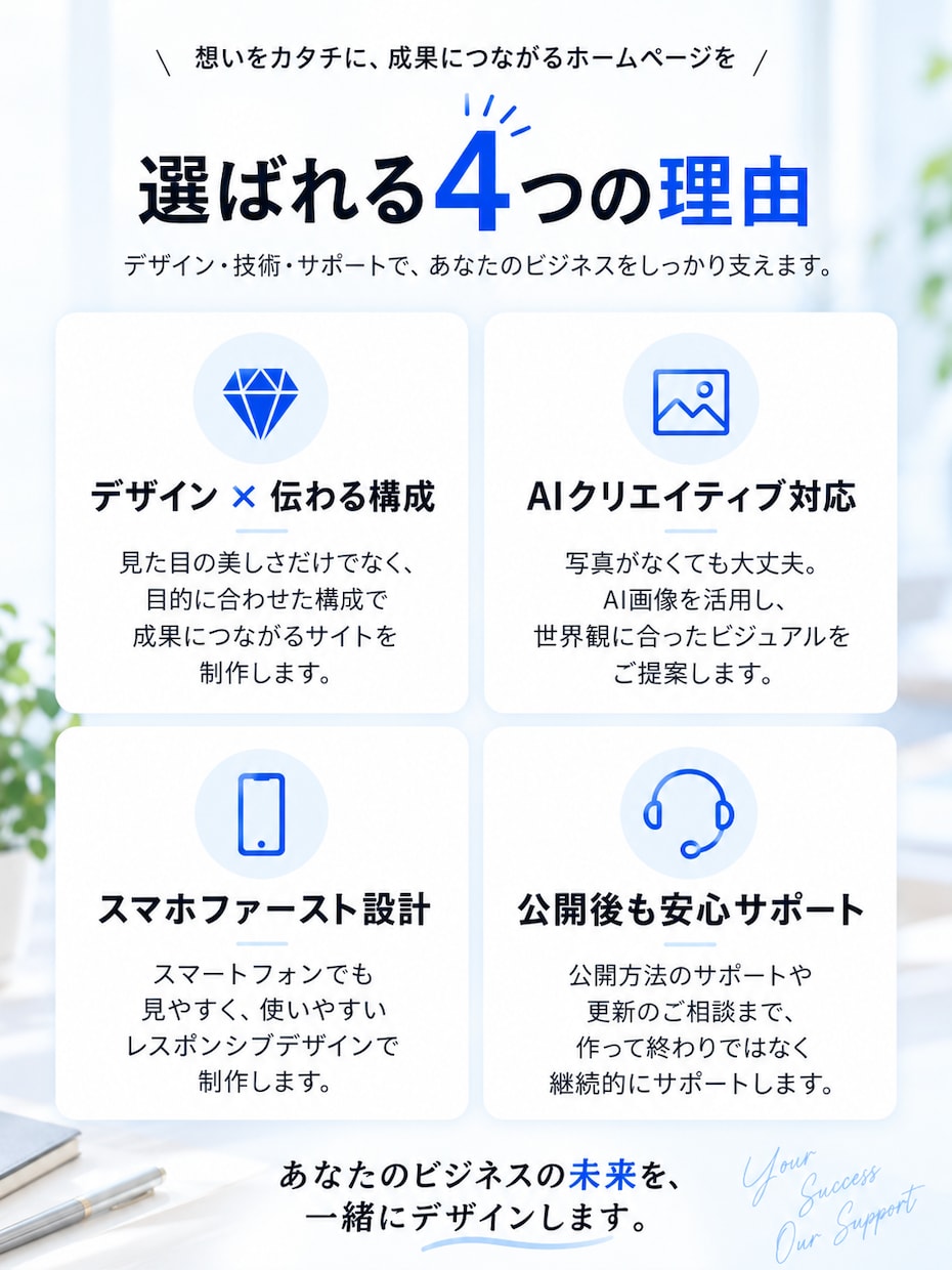 個人・店舗向けのホームページを丁寧に制作します 構成から相談OK｜スマホ対応｜初めてのHP制作も安心 イメージ6