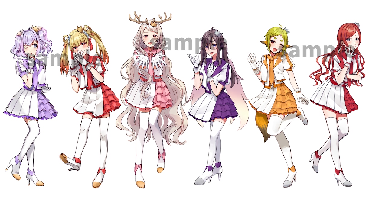 一枚絵やアイコン、立ち絵お描きします Twitter、YouTube、ツイキャス等にご利用ください イメージ5