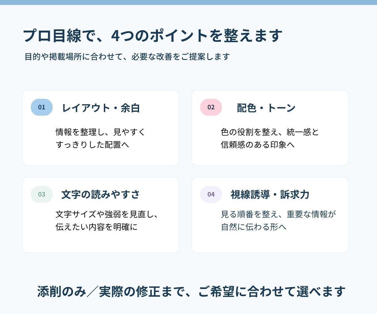 AIで生成したデザイン、ブラッシュアップします AIで作った画像を、見やすく・伝わりやすく・使えるデザインへ イメージ4