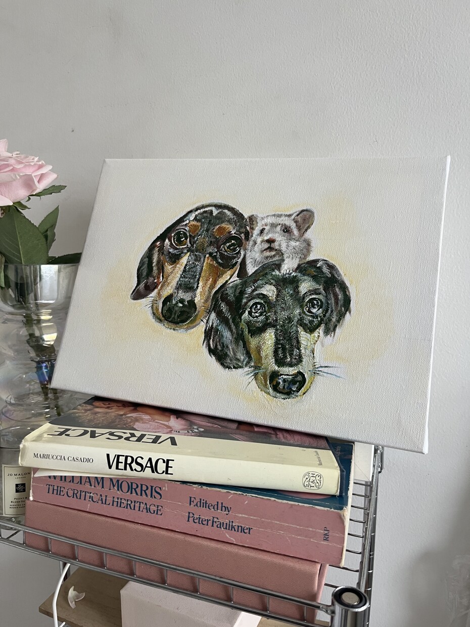 あなたのかわいいペットの絵を描きます プレゼントやインテリアにも嬉しくてかわいいキャンバス画✳︎ イメージ1