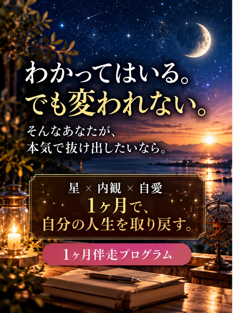 自分に戻る1ヶ月伴走をします 「分かっている。でも変われない。」から抜け出す1ヶ月 イメージ1