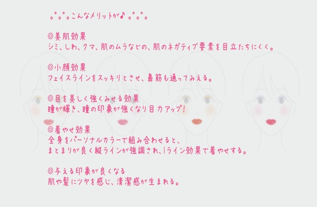 パーソナルカラー、４シーズンから診断します 似合う色は、肌がイキイキ明るく、瞳・髪にツヤが生まれます☆彡 イメージ2