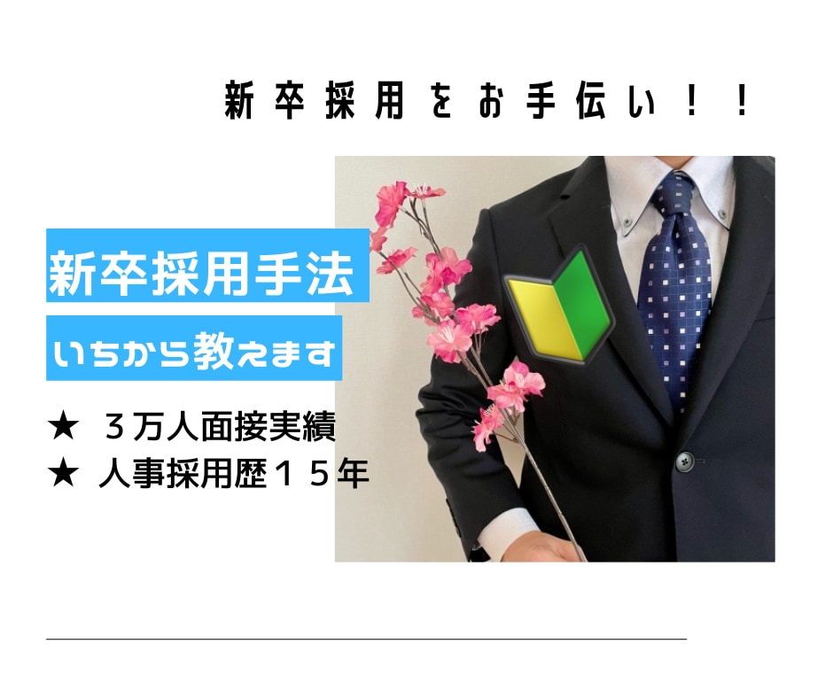 １５年以上の経験者が新卒採用を１から教えます 面接総数３万人のプロがアドバイス！ イメージ1
