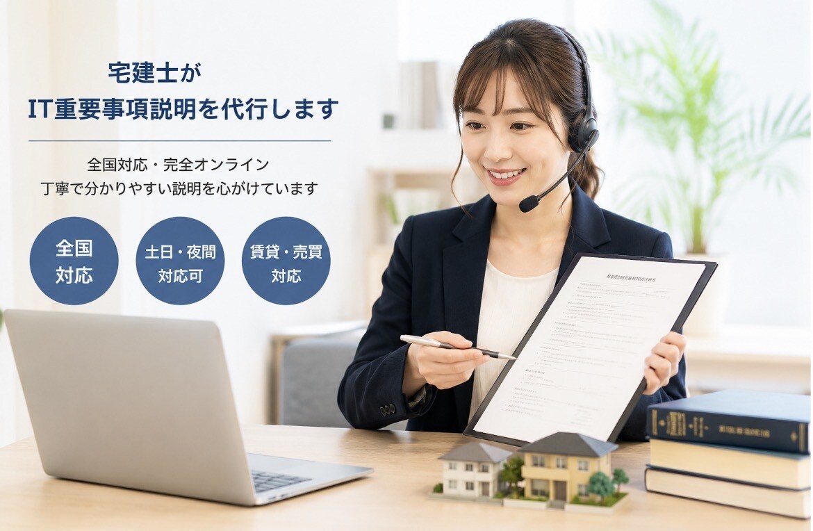 宅建士がオンライン重要事項説明を代行します 「不動産会社様専用」宅建士がIT重要事項説明を代行 イメージ1
