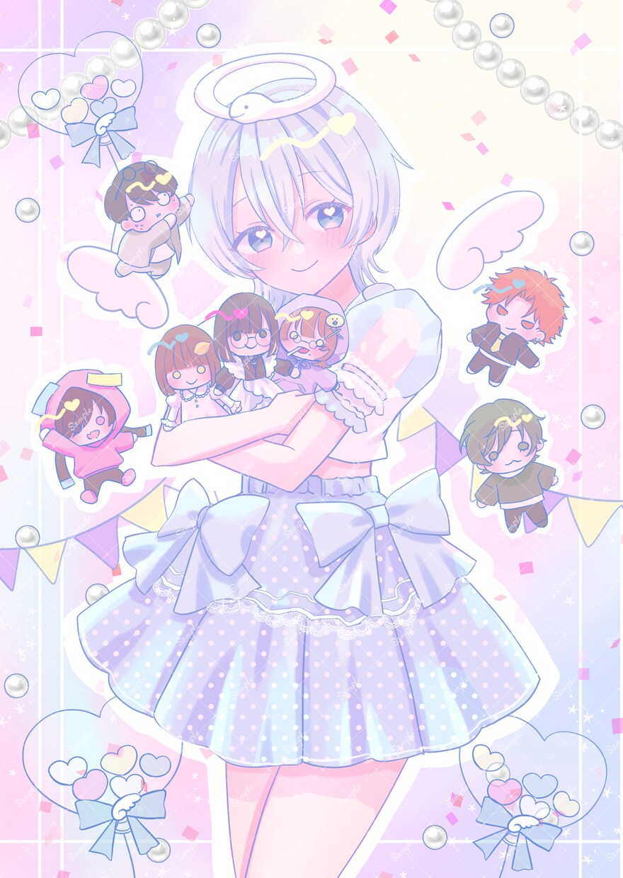 選べる塗り2種☆ゆめかわでポップなイラスト描きます 無料でゴスロリ衣装デザインできます（ご希望者のみ) イメージ6