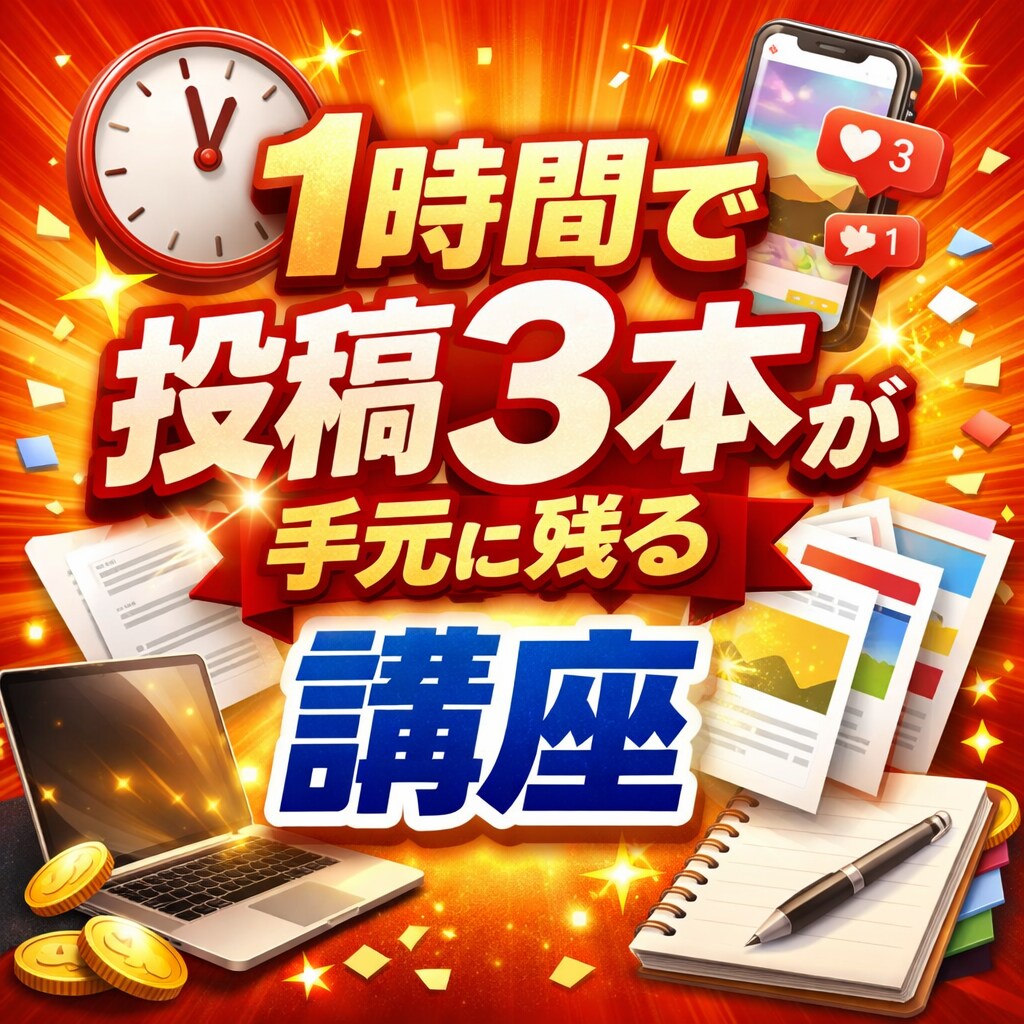 1時間で「投稿3本」が手元に残る講座します あなた専用「インスタ投稿AIアプリ（カスタムGPT）」を作成 イメージ1