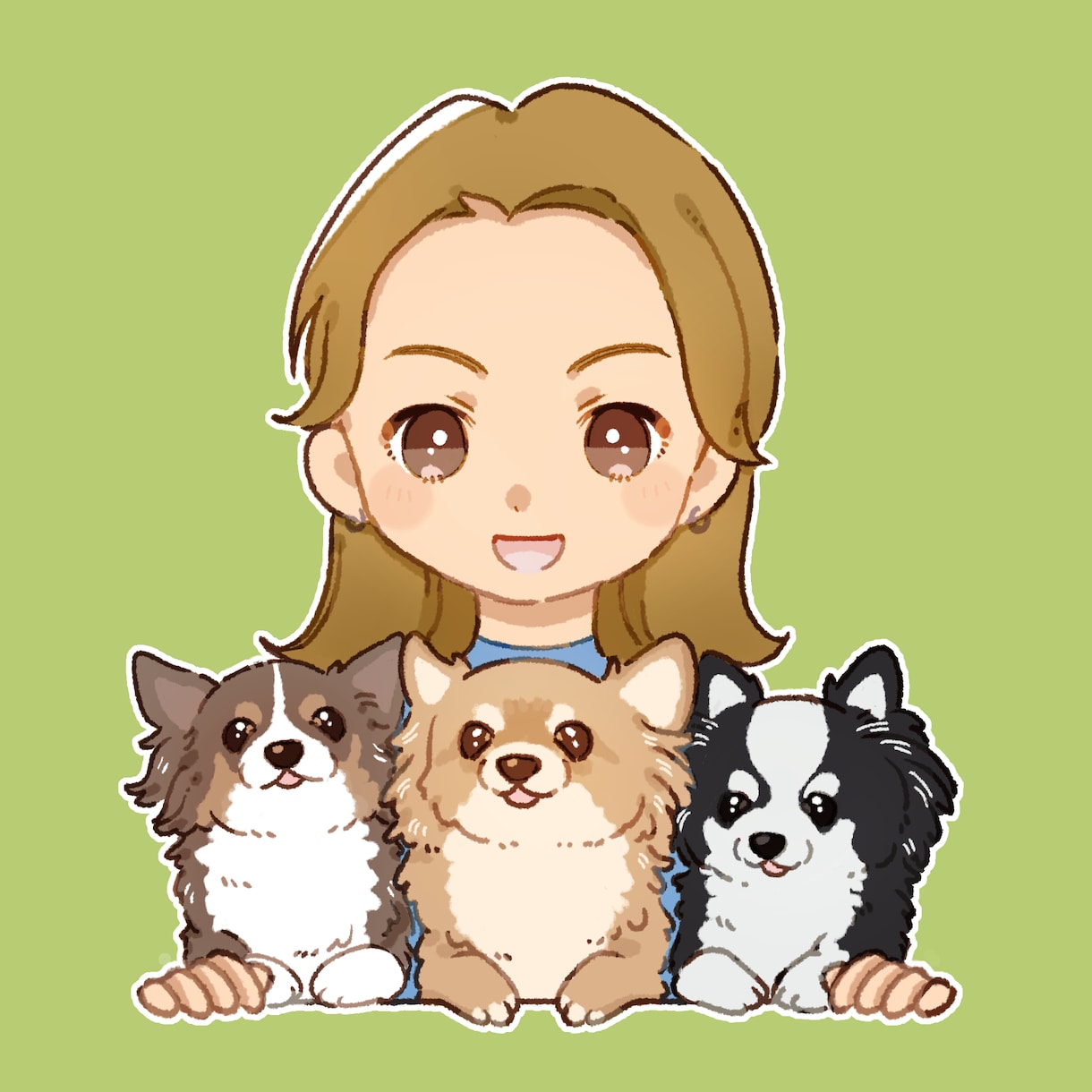 家族やペット、友人と一緒にも*似顔絵描きます 記念に一枚！ 暖かな絵柄の似顔絵 イメージ4